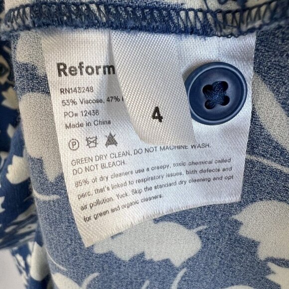 Reformation Beechwood Floral Midi Dress in Blue Tulip $248 - Picture 14 of 15